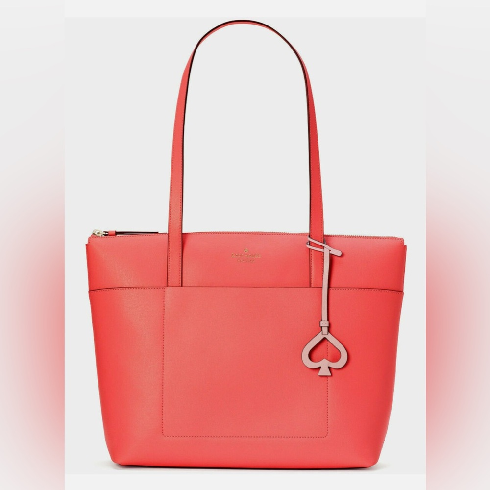 Kate Spade Patrice Orange Textured Leather Large Tote WKRU6671 NWOT $329 MSRP